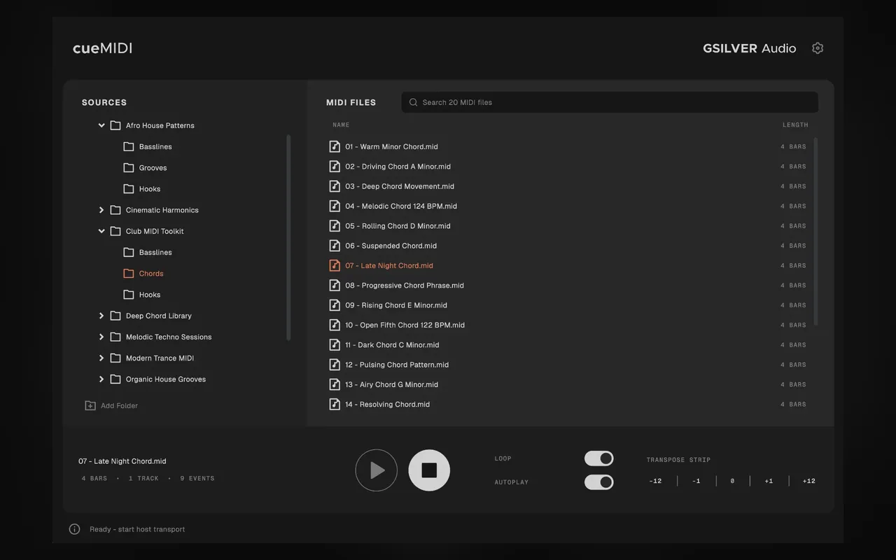 cueMIDI by GSILVER Audio