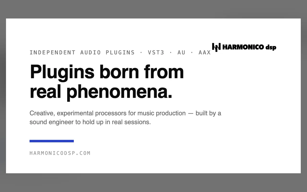 HARMONICO physics-inspired plugins by HARMONICO dsp