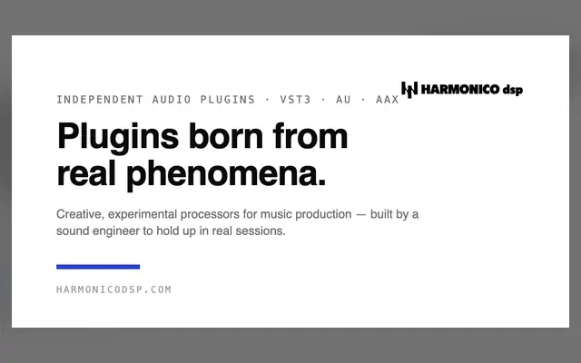 HARMONICO physics-inspired plugins by HARMONICO dsp